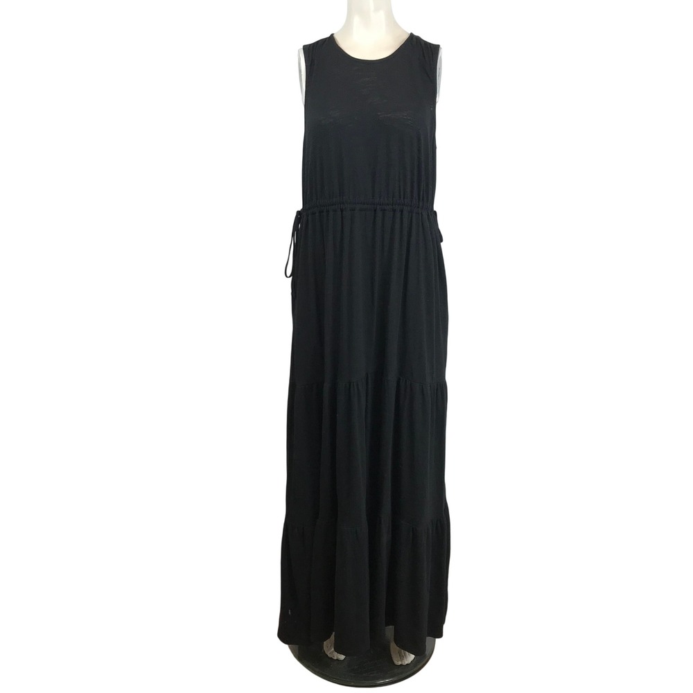 Caslon Womens Black Tiered Sleeveless Maxi Dress Drawstring Waist CN471772MI M